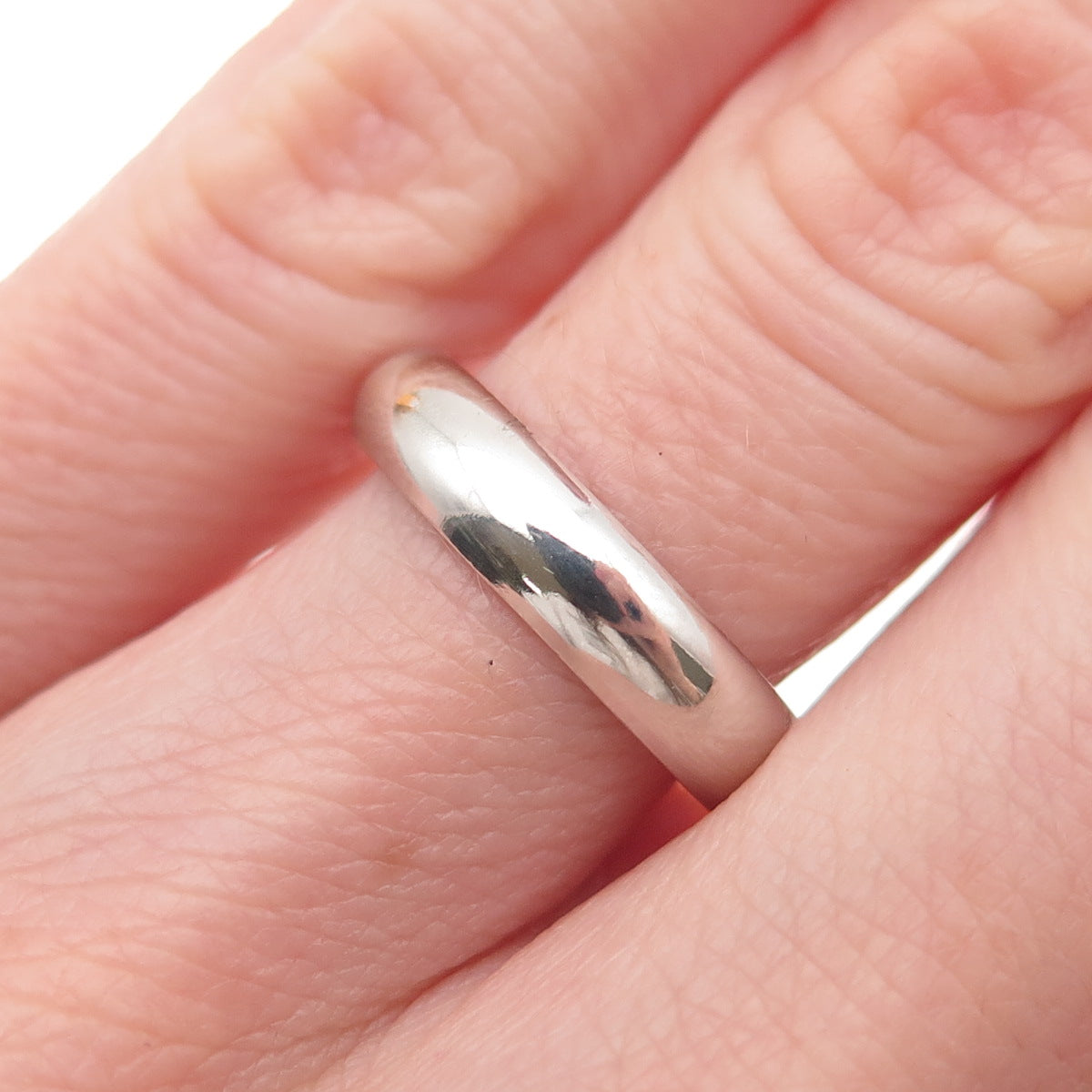 925 Sterling Silver Vintage Classic Wedding Band Ring Size 6.25