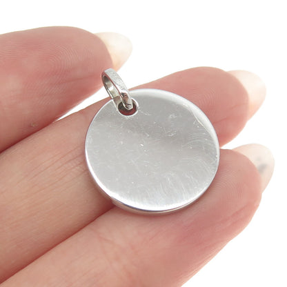 HN HENG NGAI 925 Sterling Silver Letter "G" Initial Round Pendant