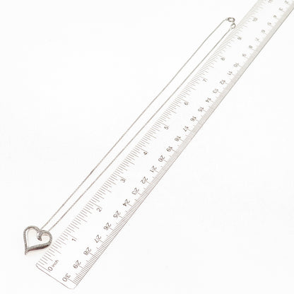 Jane Seymour 925 Sterling Silver Real Diamond Heart Cable Chain Necklace 18"