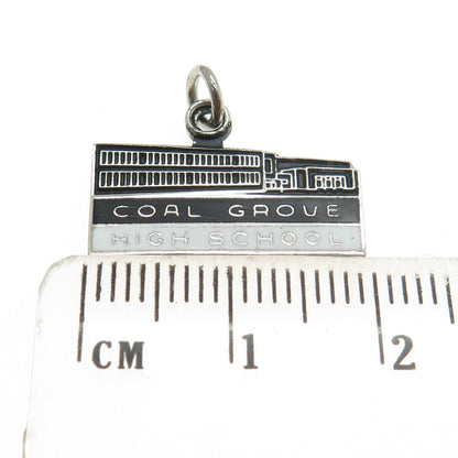 KINNEY 925 Sterling Silver Vintage Enamel "Coal Grove High School" Pendant