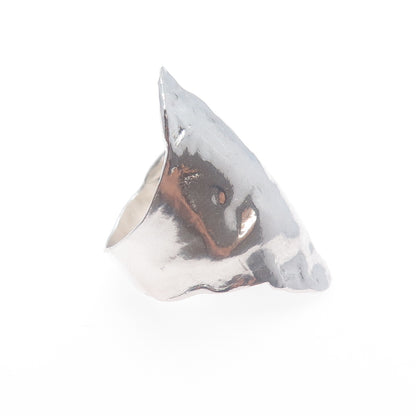 925 Sterling Silver Vintage Israel Modernist Hammered Ring Size 8.25