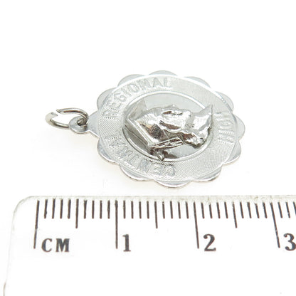 CREA 925 Sterling Silver Vintage Central Regional High School Charm Pendant