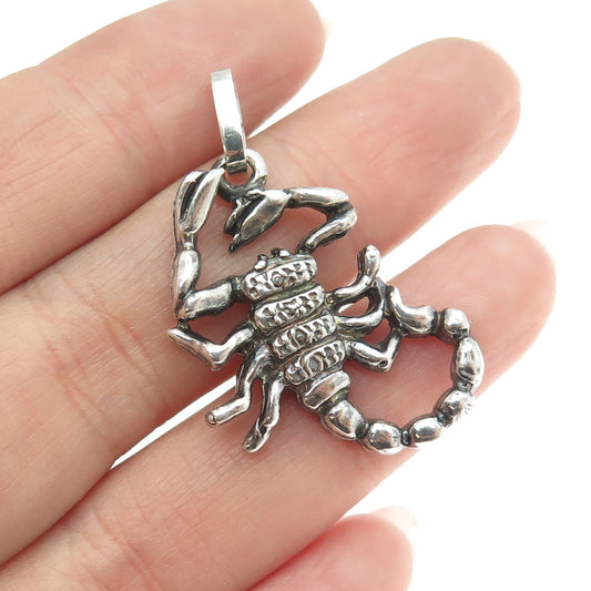 925 Sterling Silver Vintage Scorpio Zodiac Sign Pendant