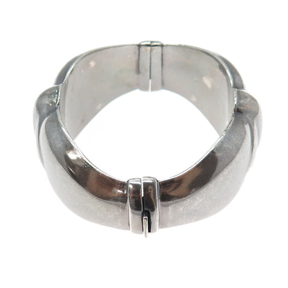 925 Sterling Silver Vintage Italy Modernist Heavy 72.5g Oxidized Bracelet 7.25"