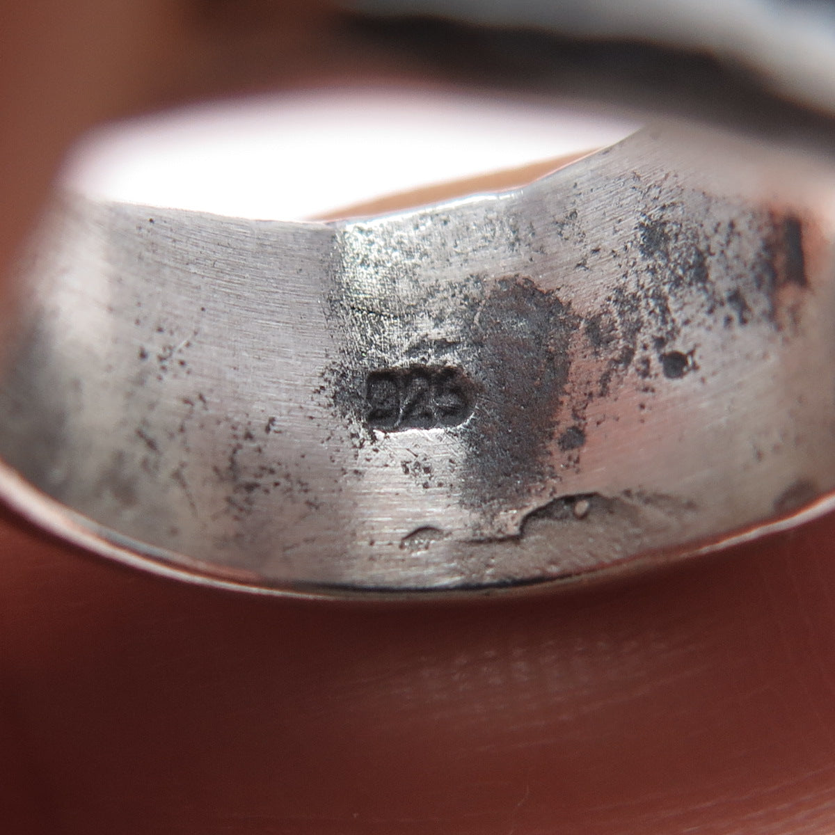 925 Sterling Silver Vintage Modernist Swirl Oxidized Ring Size 5.75
