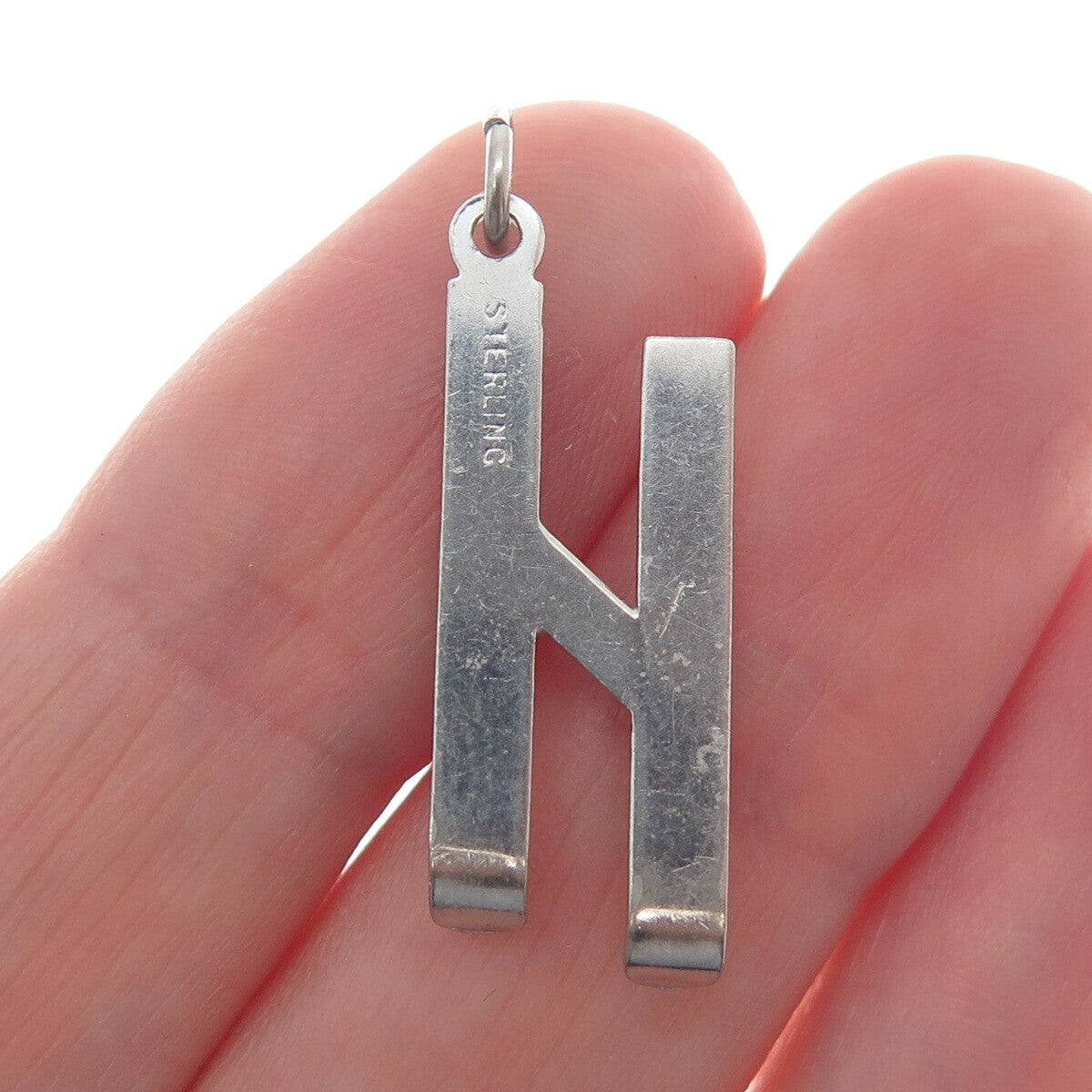 925 Sterling Silver Vintage Skiing Minimalist Charm Pendant