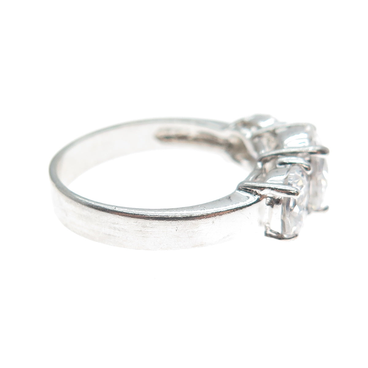 925 Sterling Silver Round-Cut C Z Engagement Ring Size 7.5