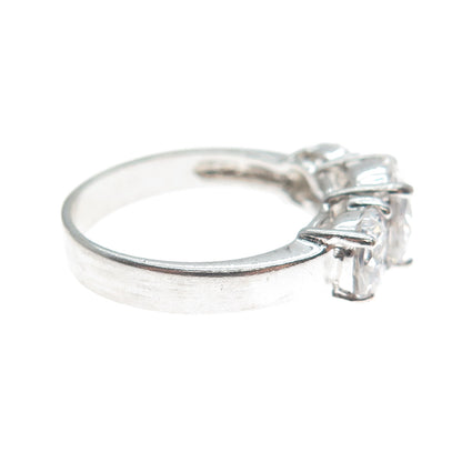 925 Sterling Silver Round-Cut C Z Engagement Ring Size 7.5