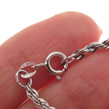 Danecraft 925 Sterling Silver Vintage Twisted Rope Link Bracelet 8"