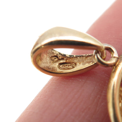 Gioielli Di Valenza 925 Sterling Silver Gold Plated Italy Real MOP Charm Pendant