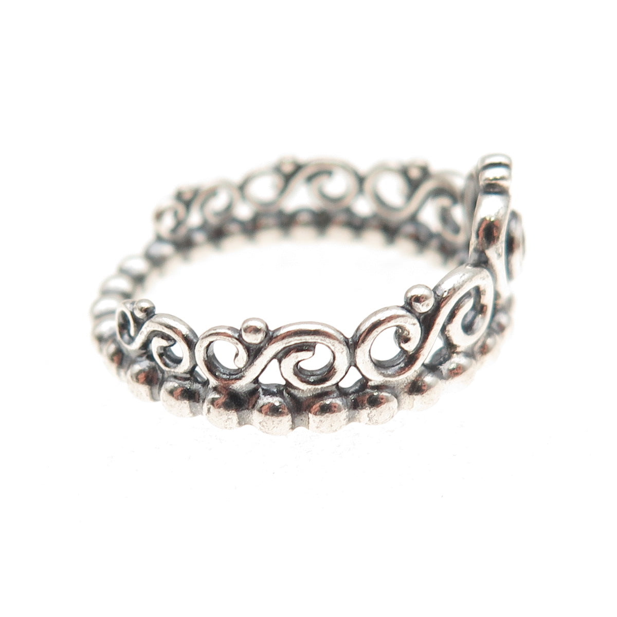 Pandora 925 Sterling Silver Round-Cut C Z Princess Tiara Ring Size 6