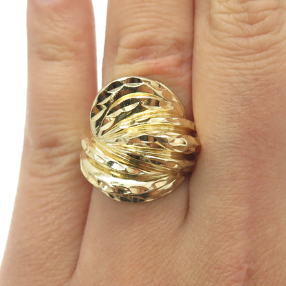 CHAPAL ZENRAY 925 Sterling Silver Gold Plated Twisted Ring Size 6