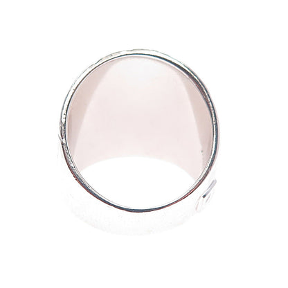 ELLE 925 Sterling Silver Real Round-Cut Ruby Flower Ring Size 8.25