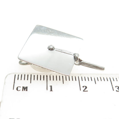 BEAU 925 Sterling Silver Antique Graduation Academic Cap Charm Pendant