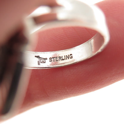 Bell Trading Post Old Pawn 925 Sterling Silver Vintage Abalone Shell Ring Size 5