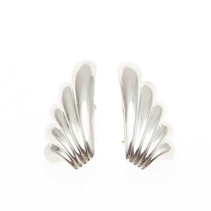 Mikal-Jon Bayanihan 925 Sterling 14K Posts Vintage Modernist Omega Back Earrings