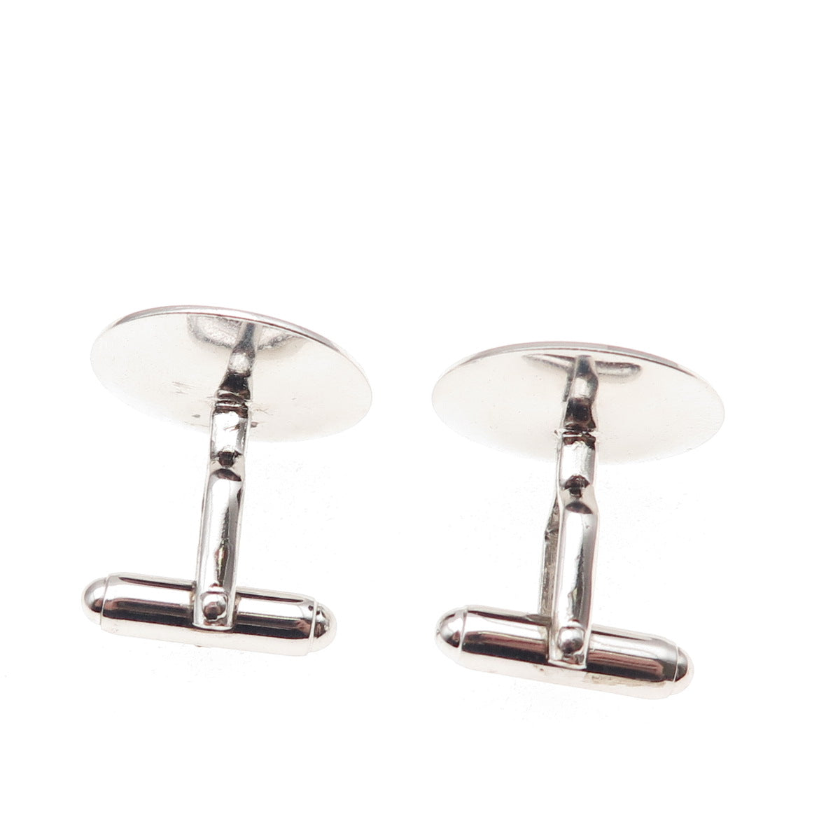 Anson 925 Sterling Silver Vintage Round Disc Cufflinks