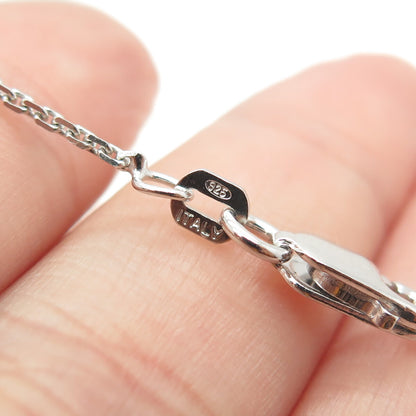 925 Sterling Silver Italy Round-Cut C Z Sparkle Cross Cable Chain Necklace 16"