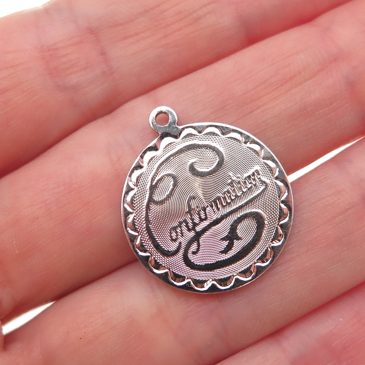 Spencer 925 Sterling Silver Vintage Confirmation Charm Pendant