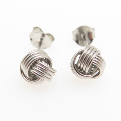 925 Sterling Silver Twisted Knot Stud Earrings