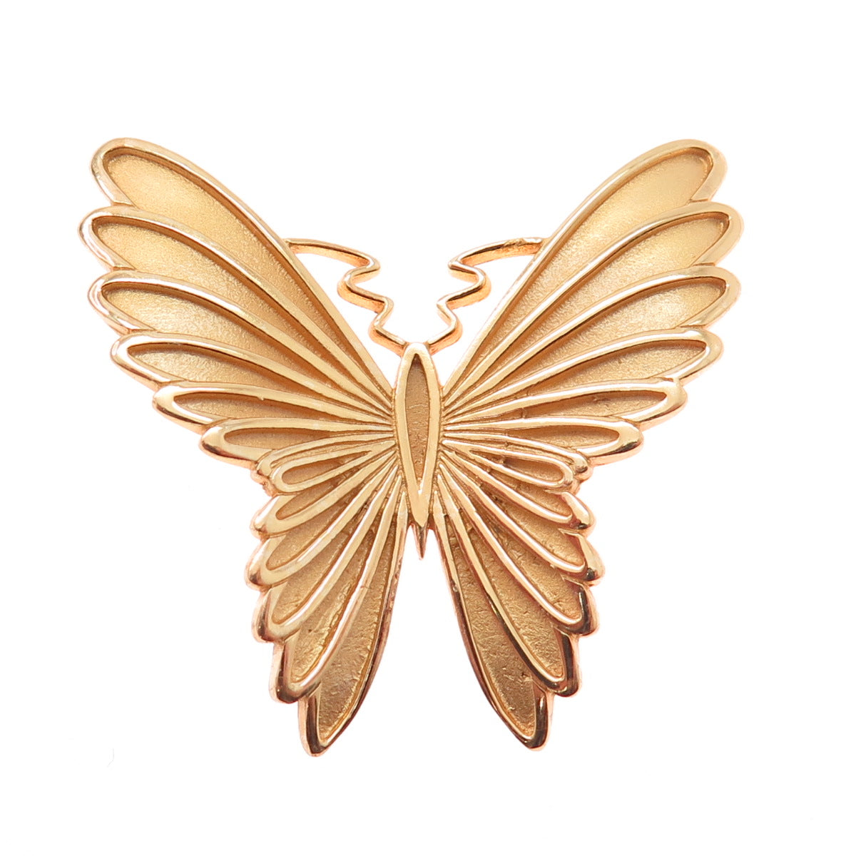 925 Sterling Silver Gold Plated Vintage Butterfly Pin Brooch