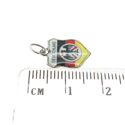 SUVENJO 800 Silver Vintage Germany Enamel Deutschland Minimalist Charm Pendant