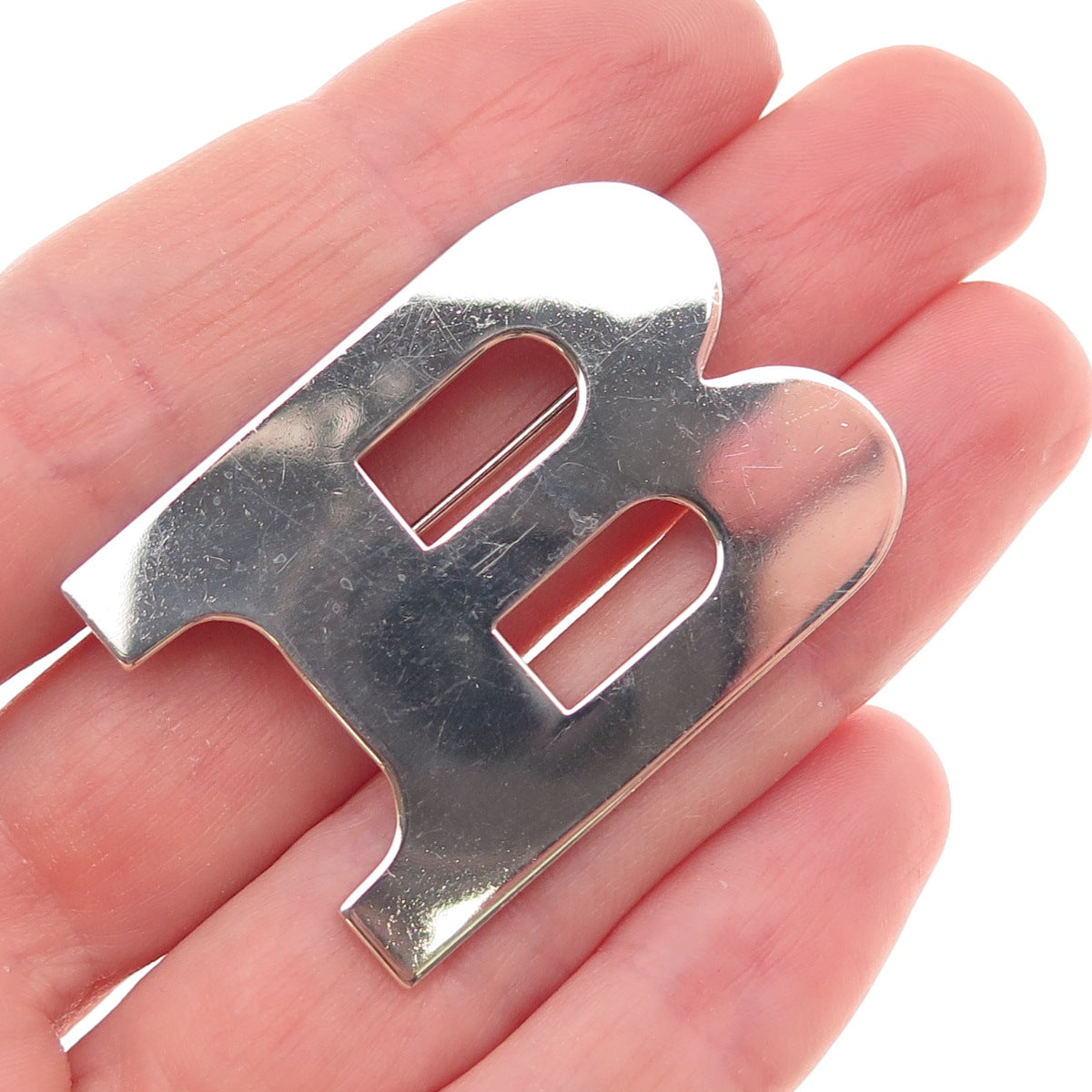 Teeny HWS 835 Silver Vintage Denmark Letter B Initial Pin Brooch