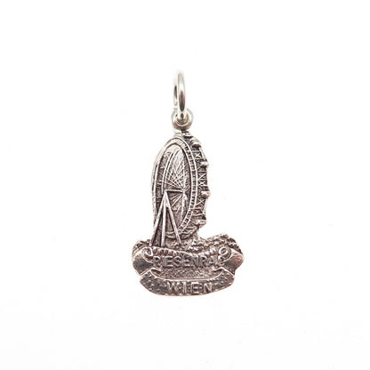 900 Silver Vintage Giant Ferris Wheel Vienna Mini Charm Pendant