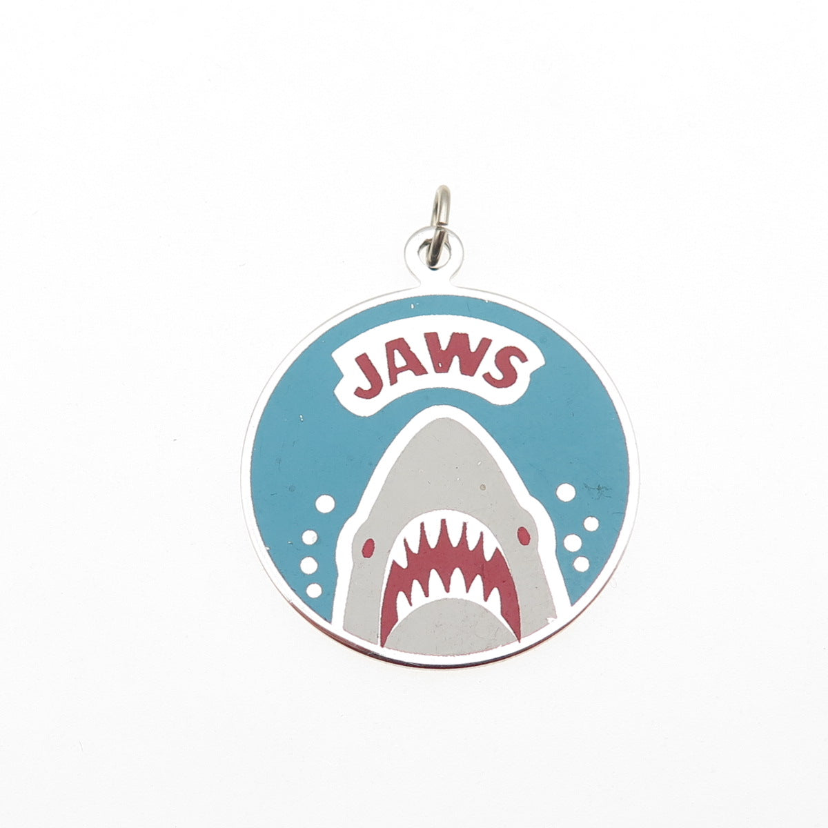 925 Sterling Silver Vintage Enamel Jaws Shark Charm Pendant