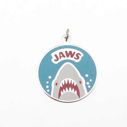 925 Sterling Silver Vintage Enamel Jaws Shark Charm Pendant
