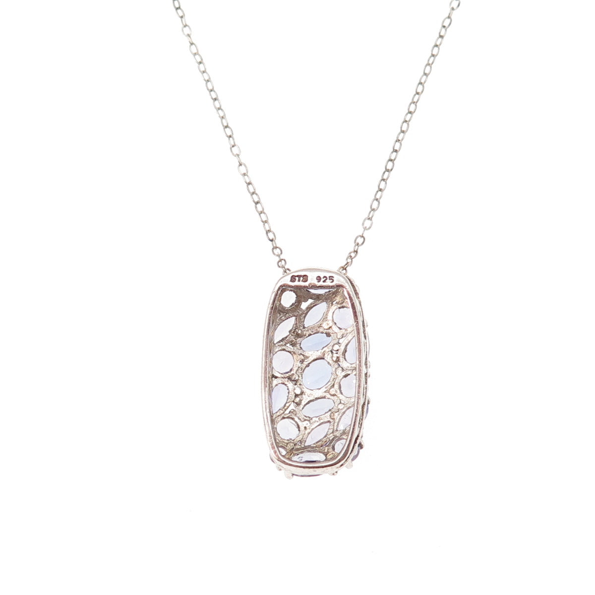 Chuck Clemency 925 Sterling Silver Real Tanzanite Cable Chain Necklace 20"