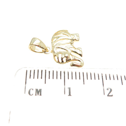 14K Yellow Gold Elephant Minimalist Charm Pendant