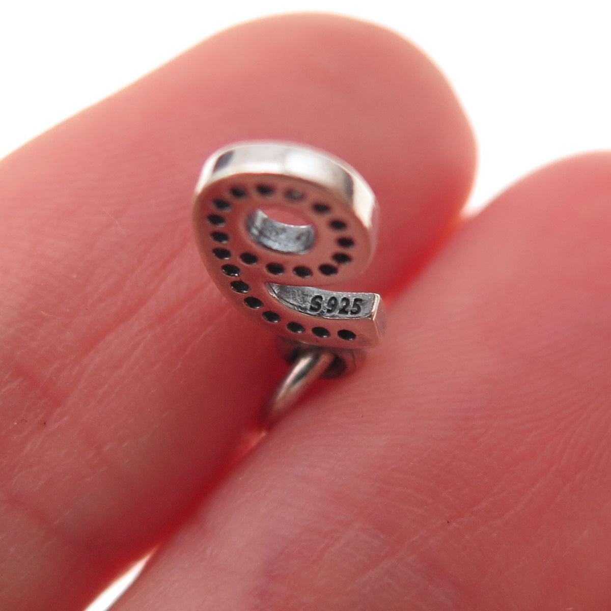 Pandora 925 Sterling Silver C Z Lucky Number 6 Charm Pendant