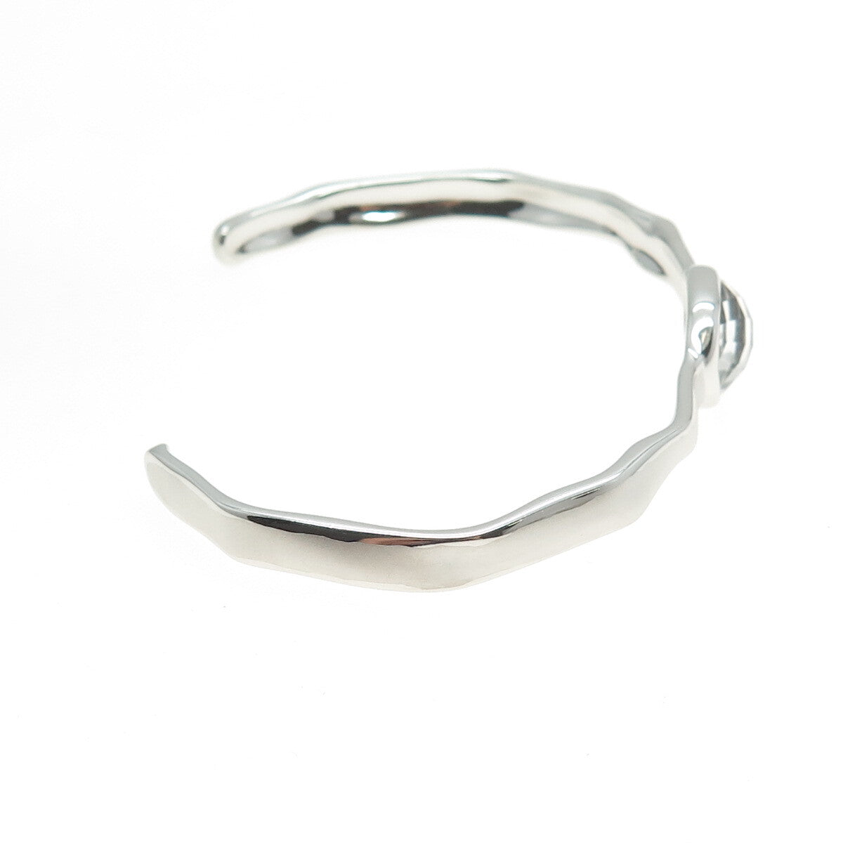 CHARLES GARNIER 925 Sterling Silver Real Clear Quartz Adjustable Bracelet 7"
