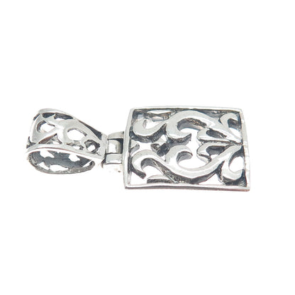 SX SALLY C 925 Sterling Silver Vintage Swirl Ornate Pendant
