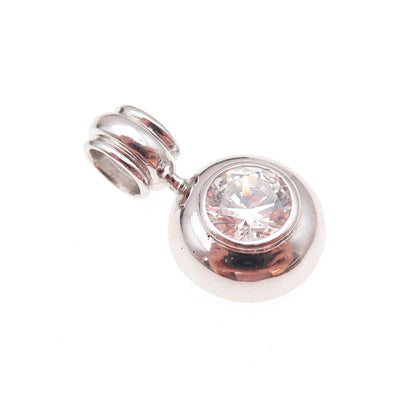 Itaor 925 Sterling Silver Italy Round-Cut C Z Charm Pendant
