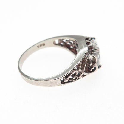 CHATEAU D'ARGENT 925 Sterling Silver Vintage Oval-Cut C Z Heart Ring Size 9