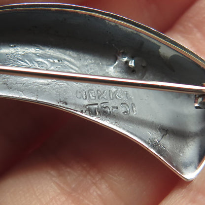 925 Sterling Silver Vintage Mexico Modernist Pin Brooch