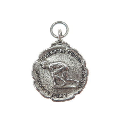 925 Sterling Silver Antique 1935 Edgewater Public Schools Athletic Meet Pendant