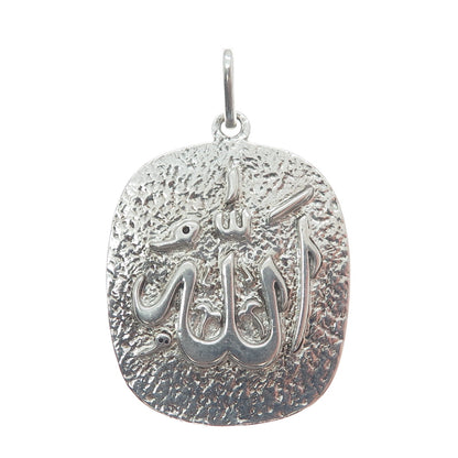 925 Sterling Silver Vintage Allah Islamic Pendant