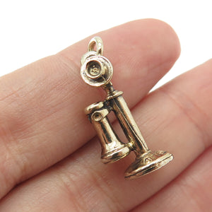 LGB BALFOUR Sterling Gold Plated Vintage Candlestick Telephone Charm Pendant