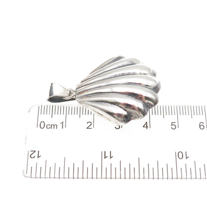 950 Silver Vintage Mexico Modernist Seashell Oxidized Charm Pendant