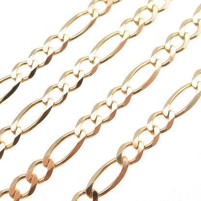 Han 925 Sterling Silver Gold Plated Italy Figaro Chain Necklace 18"