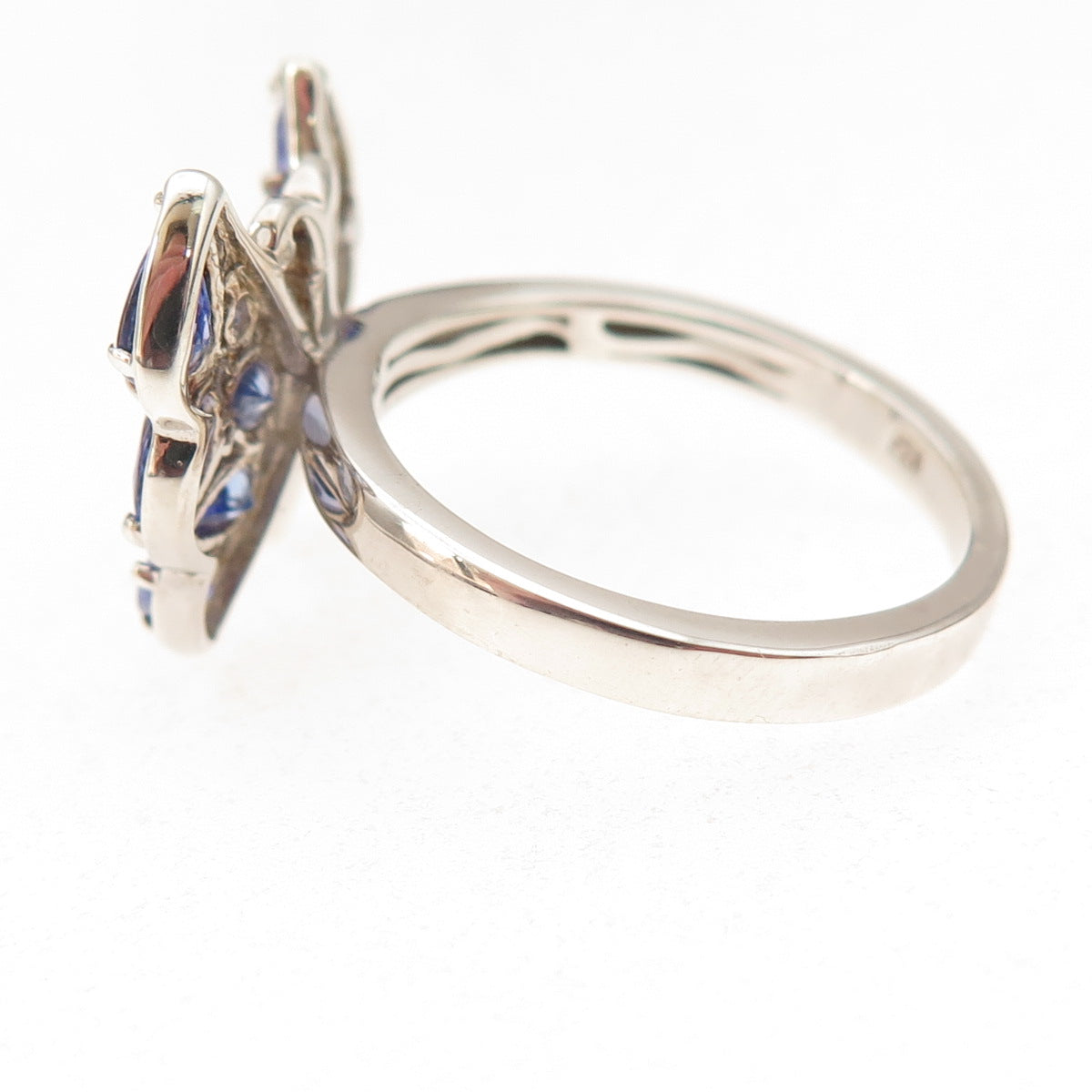 Chuck Clemency 925 Sterling Silver Real Tanzanite Topaz Butterfly Ring Size 8.25