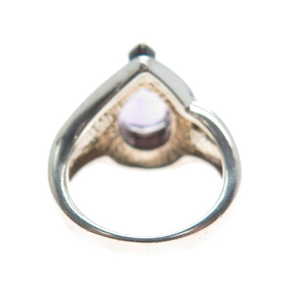 WHITNEY KELLY Sterling Vintage Real Amethyst Abalone Shell & MOP Ring Size 6.25