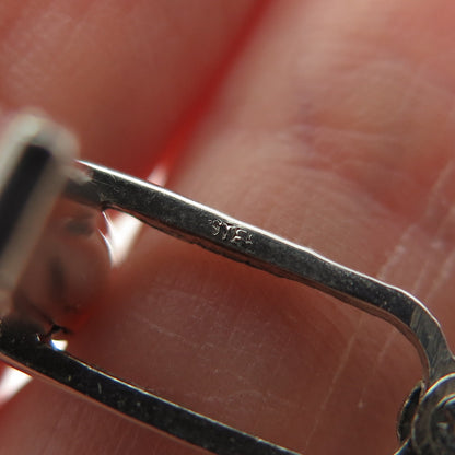 925 Sterling Silver Vintage Real Lavender Sapphire Modernist Cufflinks