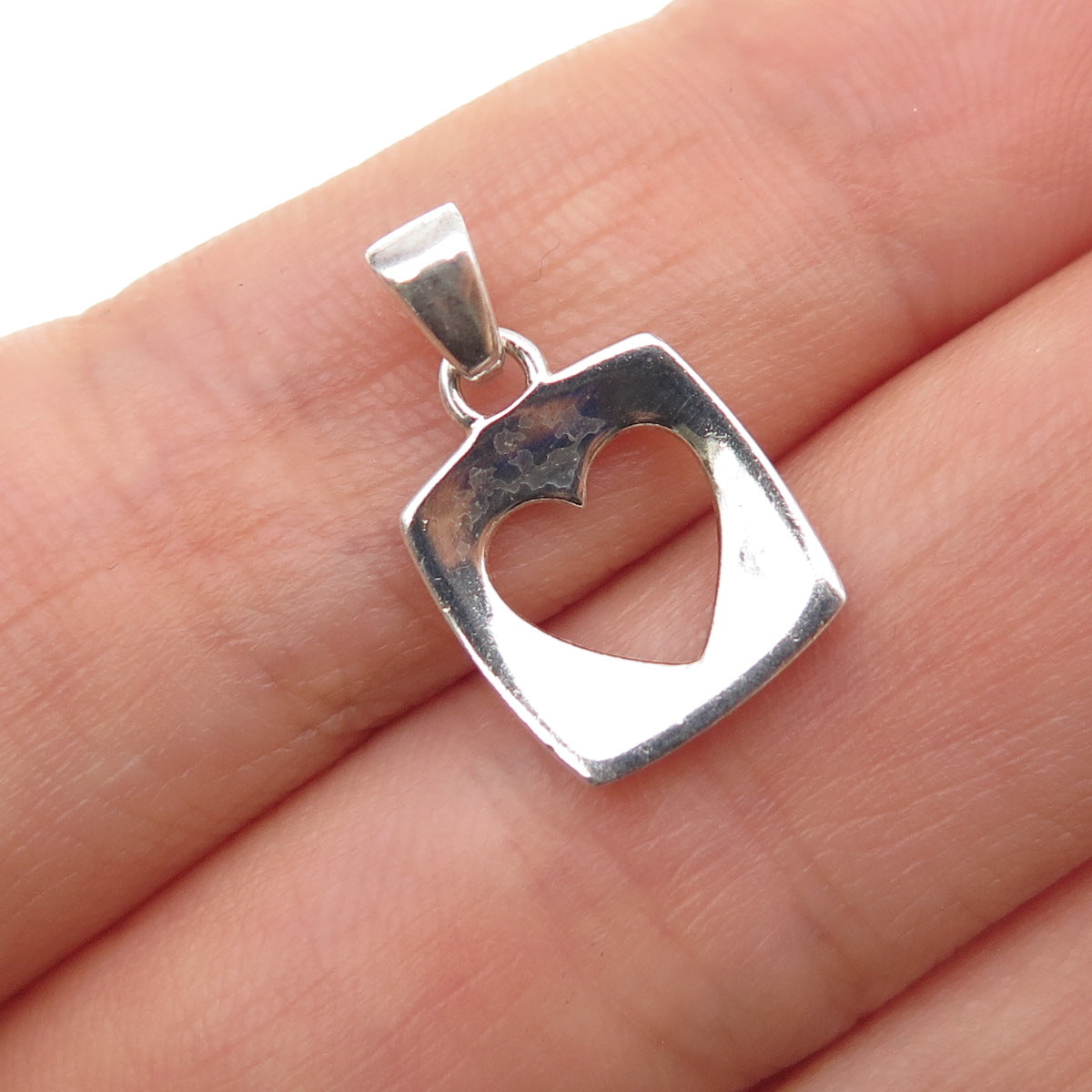 925 Sterling Silver Vintage True Friend Heart Mini Charm Pendant