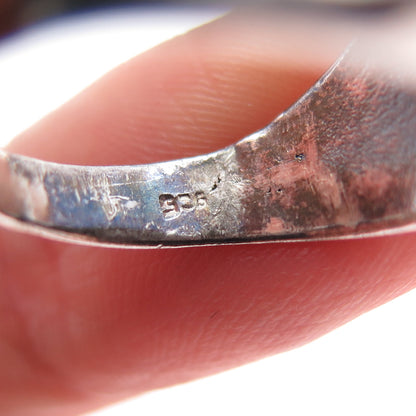 925 Sterling Silver Vintage Modernist Oxidized Ring Size 6