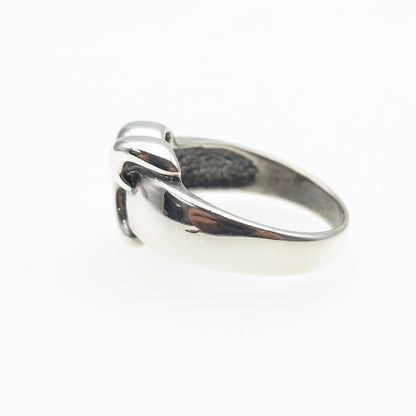 STAUER 925 Sterling Silver Vintage Modernist Heart Oxidized Ring Size 8