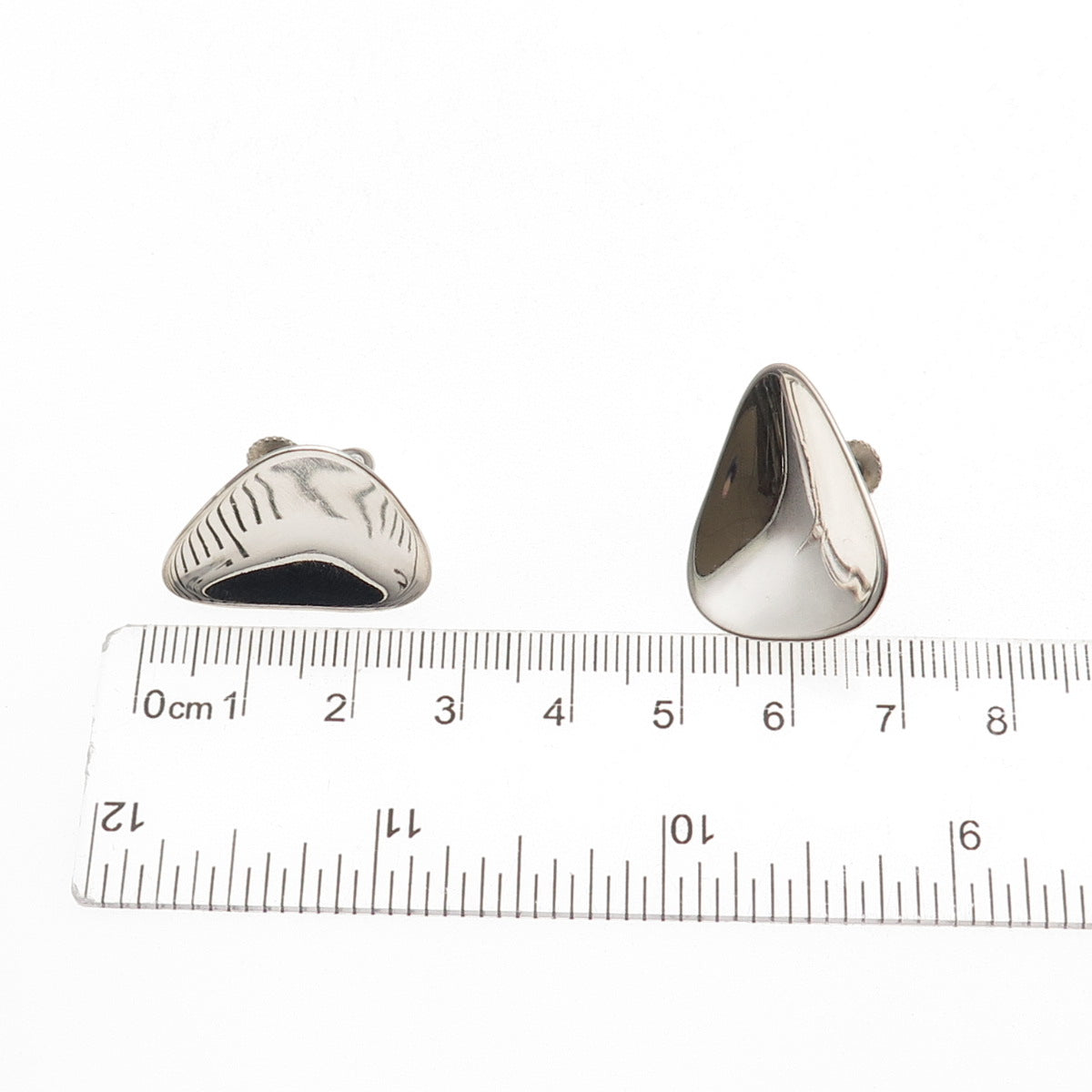 ORB Otto Robert Bade 925 Sterling Silver Vintage Modernist Screw Back Earrings